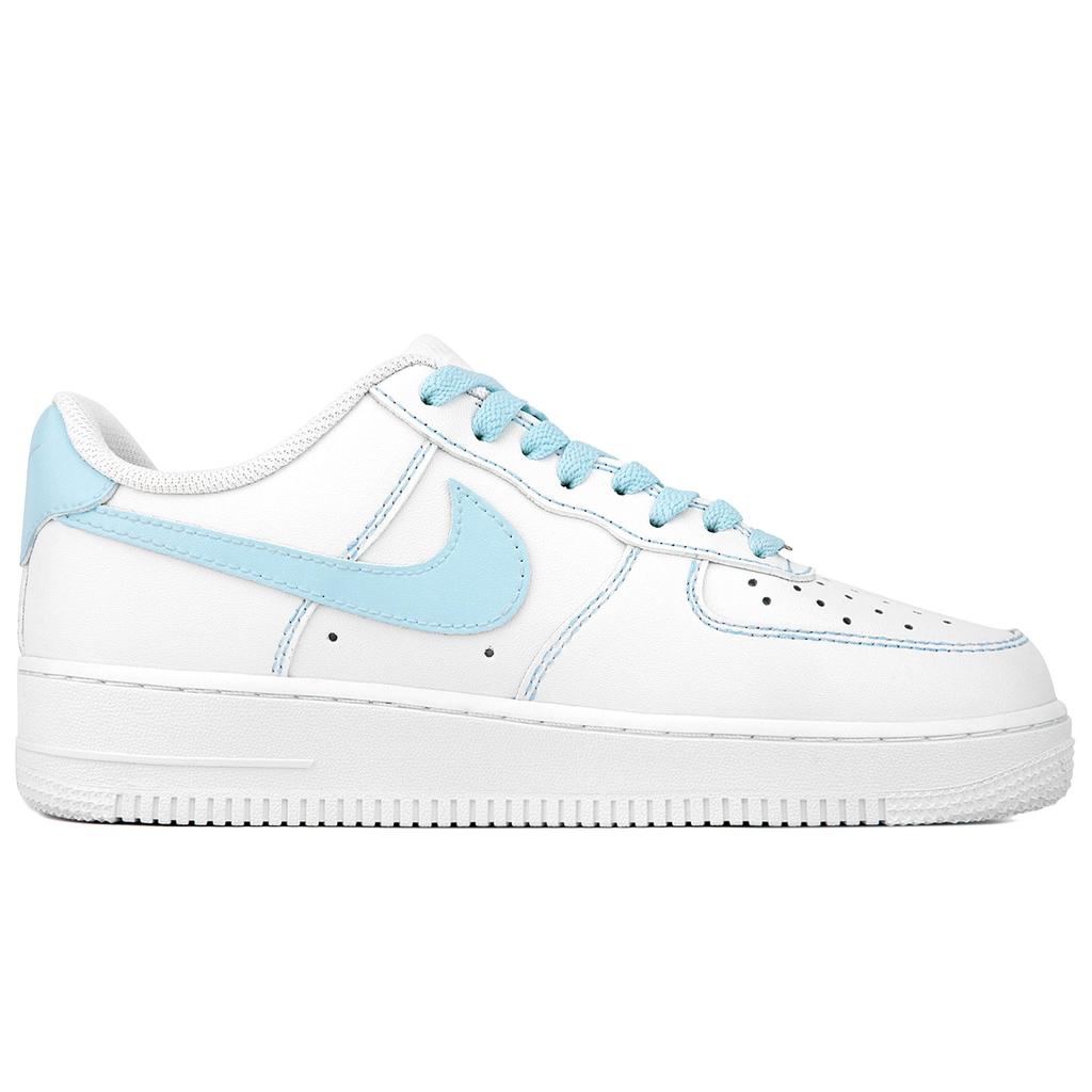 Nike Nike Air Force 1 Нескользящие, Износостойкие, Легкие Низкие Скейтбордические Кроссовки Унисекс Бело-Синие 315122-111(Команда18-)