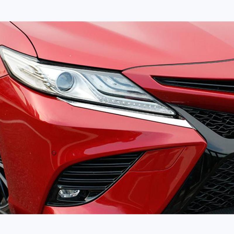 Для Toyota Camry XV70 накладки на фары автомобиля, декоративные аксессуары 2018, нержавеющая сталь, черный, синий