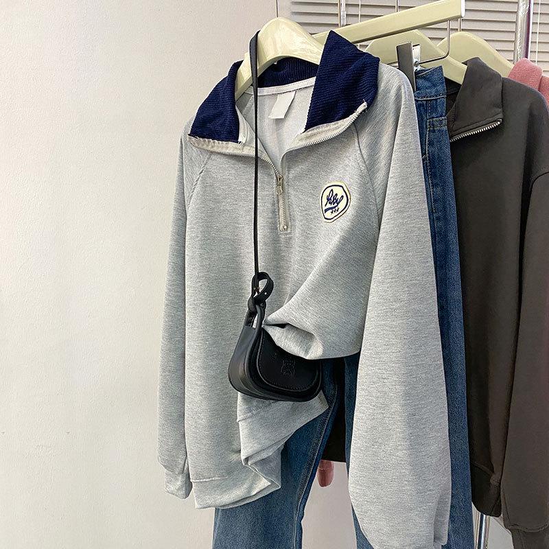 Женский свитшот 2025 XL в американском ретро-стиле - Новый тонкий весенне-осенний стиль