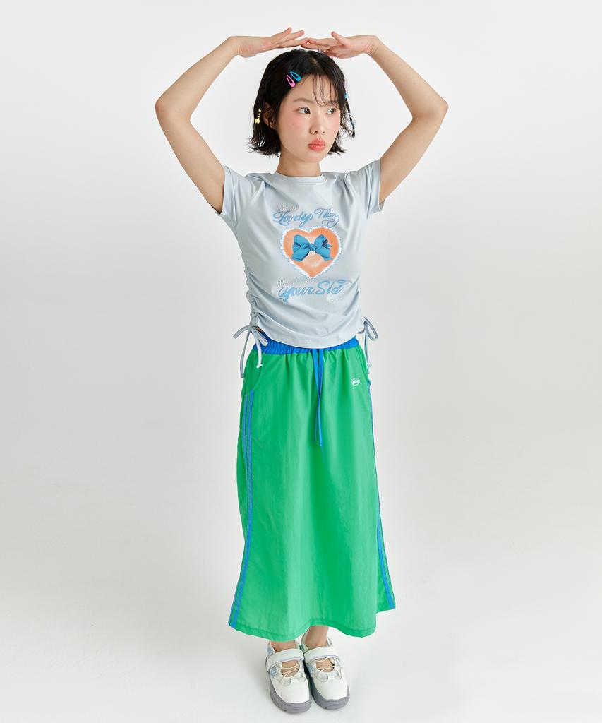 Adore Bell Contrast Line Skirt - Green