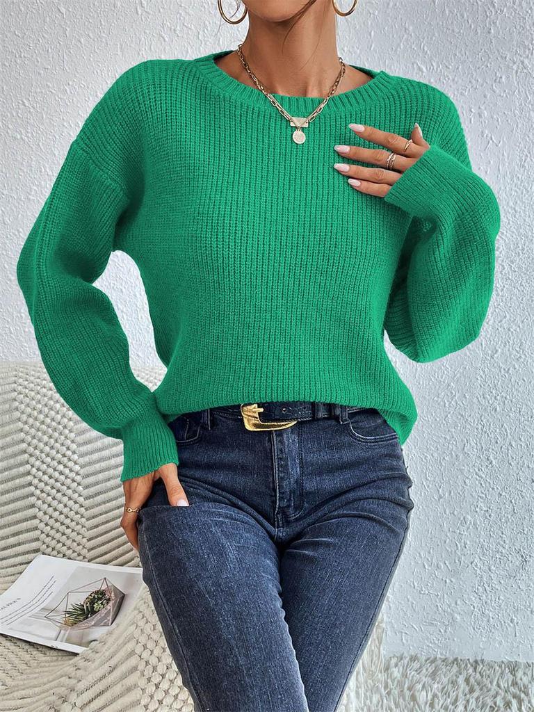 European Multi-Color Long-Sleeve Knit Sweater: Women's Loose-Fit, Autumn/Winter Collection