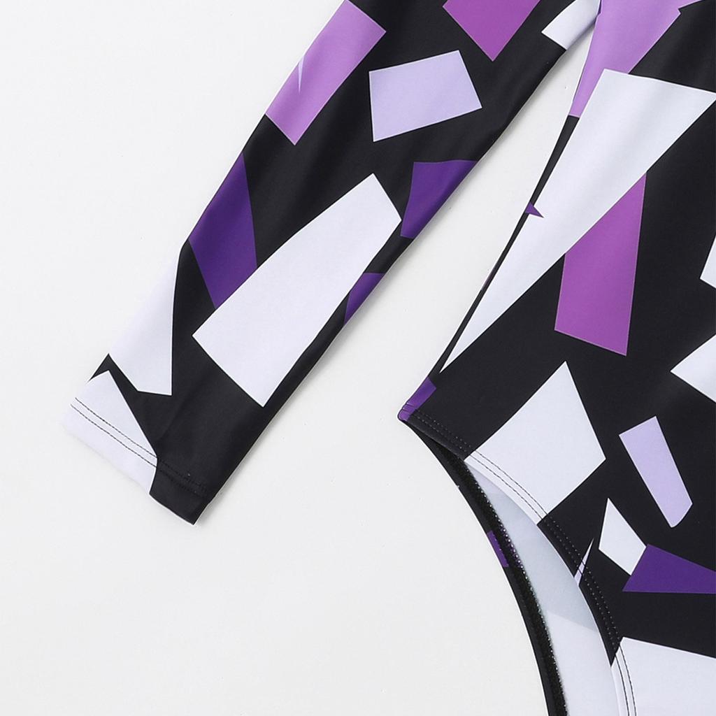 Women's Fashionable One-piece Long Sleeved Zippered Beach Surfing Elastic And  Swimsuit