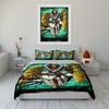 Golden Winged Warrior with Two Swords Design Bedding set (1 duvet cover, 2 pillowcases, duvet not included)