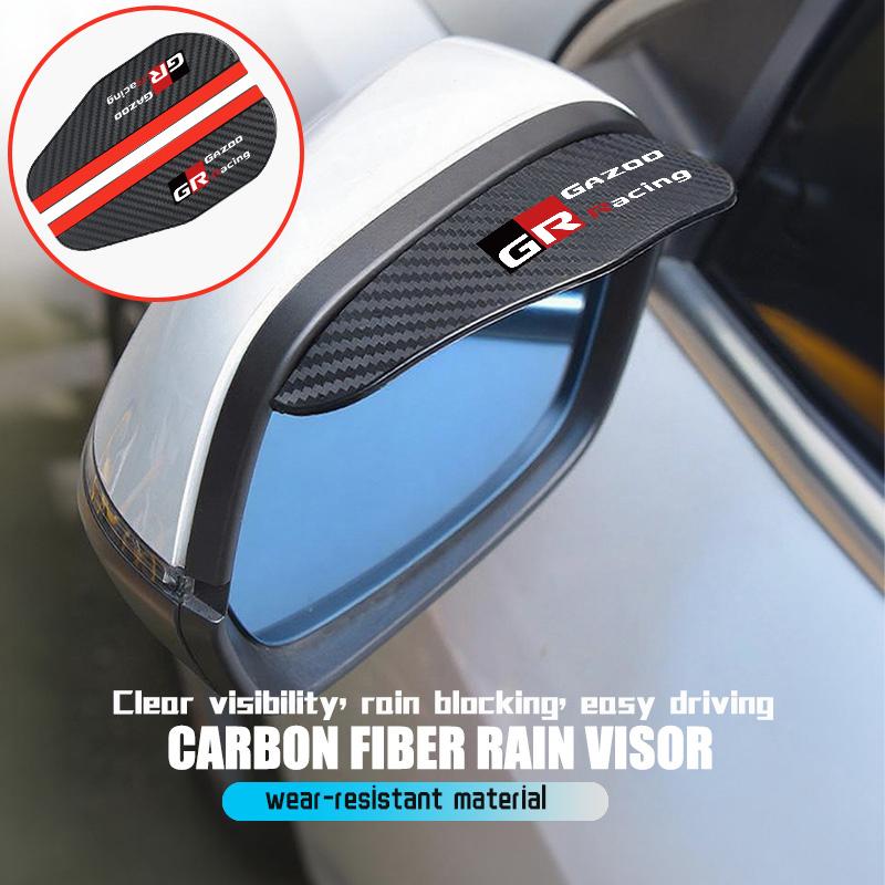 2PCS Car Rearview Mirror Rain Eyebrow Sticker Auto Accessories For Toyota Camry Highlander C-HR Hilux Vios Rav4 Prius Yaris TRD