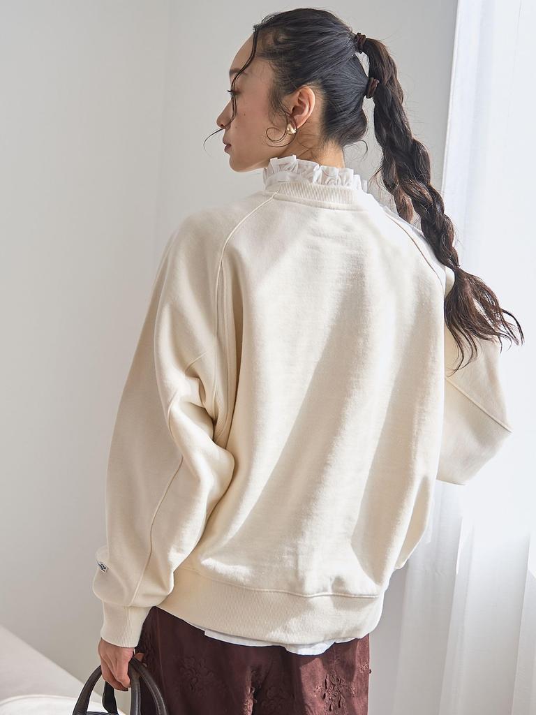 Толстовка флисовая реглан Cohen PENNEYS на заказ, 76206000025, 0300, КИПЕННО-БЕЛАЯ (03), СВОБОДНО