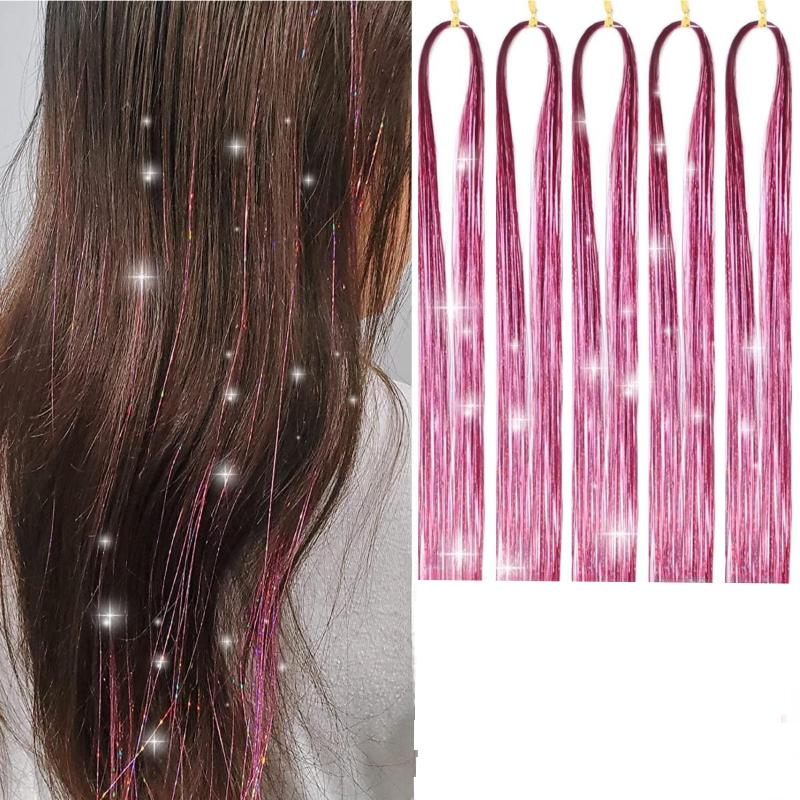 5 шт. комплект париков, парик, термостойкий парик феи, комплект париков, блестящий парик, блестящие волосы, аксессуары для волос для девочек и женщин