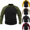Spring and Autumn Loose Double Sleeve Color Blocking Outdoor Warm Breathable Tactical Standing Collar Men's Sweatshirt