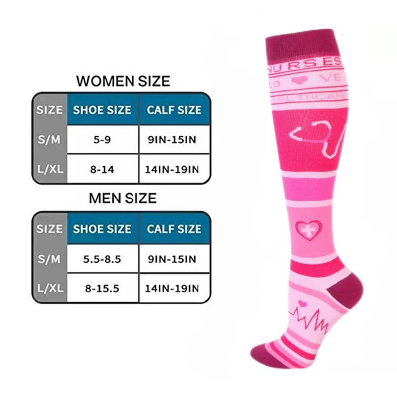 1 Pair Cute Cat Compression Socks Knee High 20-30 Mmhg Fit Medical Edema Diabetes Varicose Veins Running Sports Socks