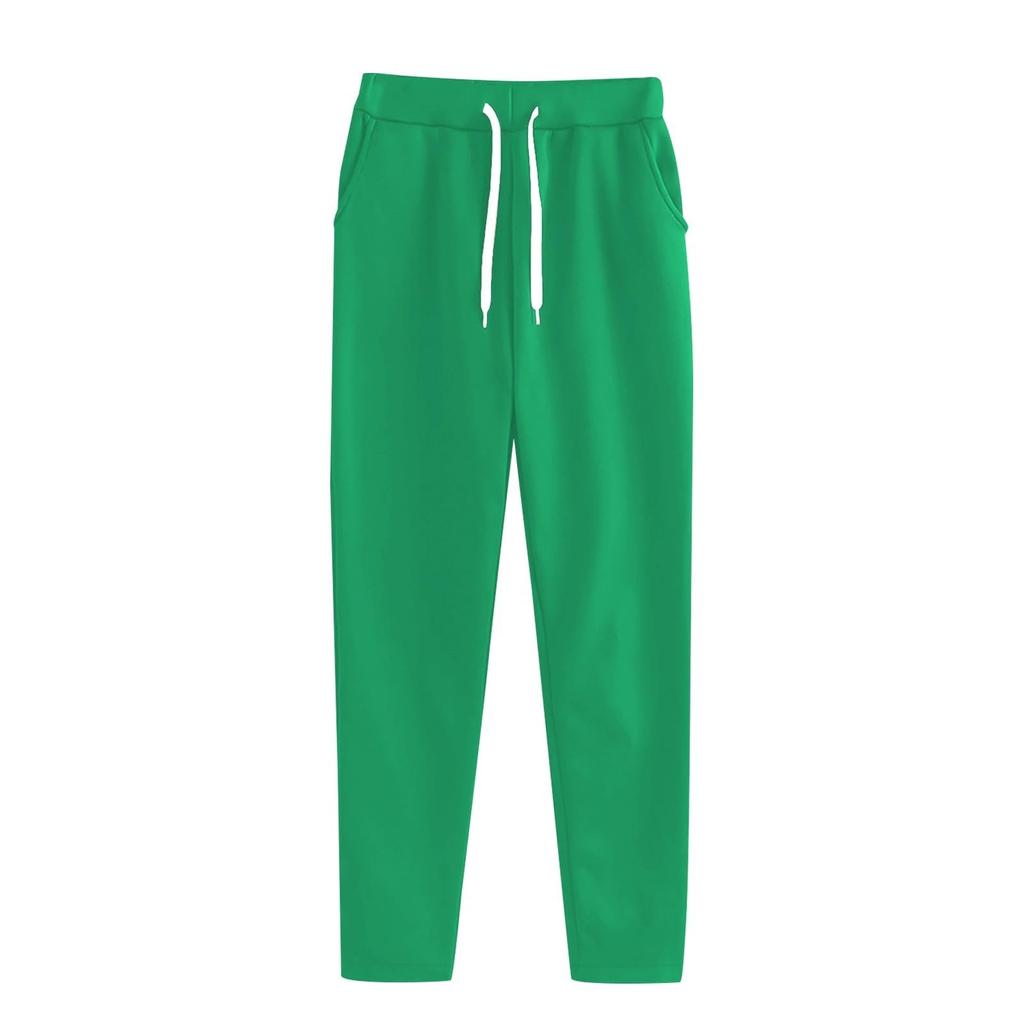 Women's Casual Solid Color Elastic Waistband Drawstring Pocket Sweatpants