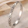 Stainless Steel Square Inlaid Zirconium Hollow Bracelet Women Plated 18k Couple Holiday Gift Bracelet Party Daily Jewelry