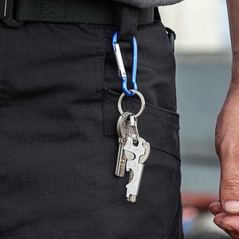 1 шт. Уличный походный брелок из нержавеющей стали Многофункциональный инструмент Крюк Плоскогубцы Напильник для ногтей Отвертка для бутылок Отвертка Открывалка для бутылок
