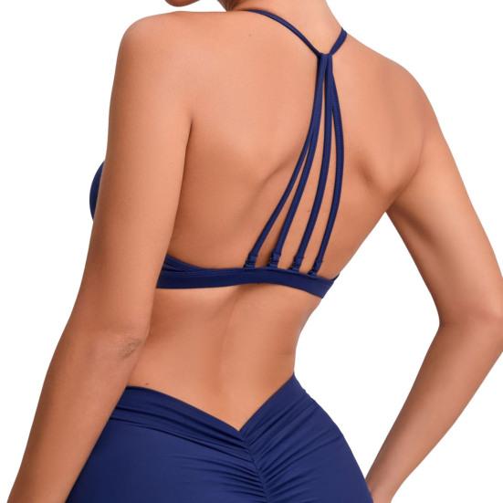 Женский спортивный бюстгальтер со съемными бретельками, беспроводной, с бретельками, спинка-борцовка, лифчик для йоги и фитнеса, быстросохнущий, без косточек, укороченный топ для тренировок в спортзале