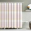 Plaid Bath Shower Curtain Waterproof Washable Home Decor For Bathtub Kids Bathroom 180X180Cm Pink Yellow White Checkered Print M