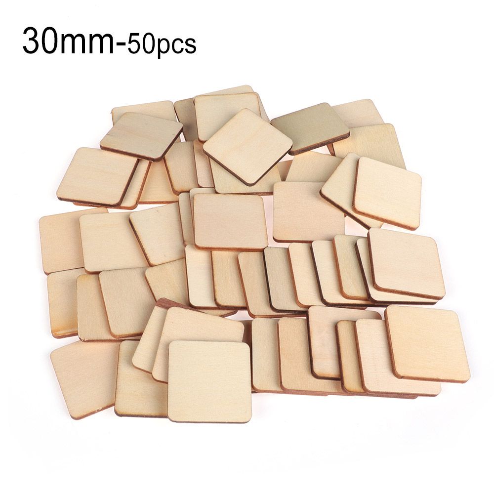 Wedding Decor Scrapbooking DIY Writing Ornament Wooden Tags Blank Plaque Square Wood Pieces