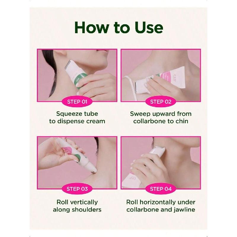 Крем для шеи с ретинолом и коллагеном CKD с массажным роликом Гуа Ша 50 мл, Антивозрастной укрепляющий крем для подтяжки шеи и линии подбородка и ухода за морщинами декольте