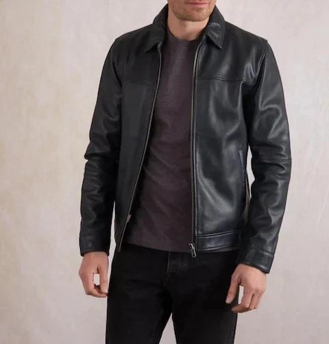Black Designer Jacket Handmade Leather Motorcycle Genuine Lambskin Biker Men's Stylish