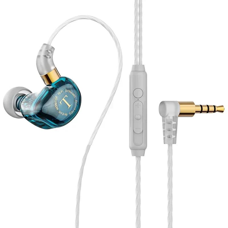 Динамические проводные наушники HIFI Heavy Bass Music Headset Earbuds 3.5MM In Ear с микрофоном Race Sport Gaming Headphones Noise Cancelling