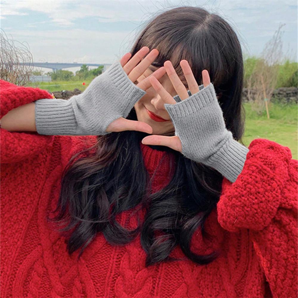 Пара коротких плетеных напульсников с узлом для мужчин и женщин на осень и зиму, рукава-митенки