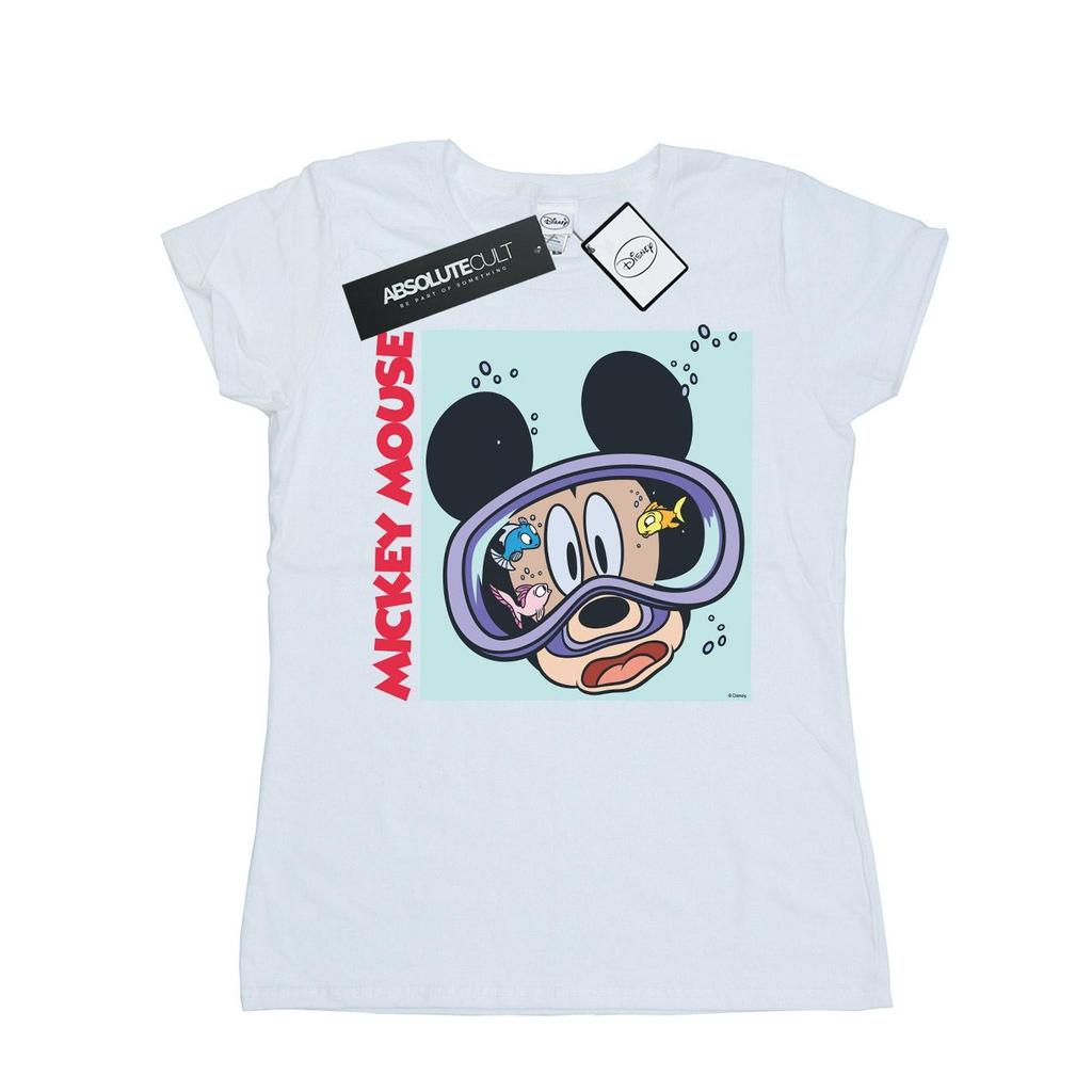 Disney Womens/Ladies Mickey Mouse Under Water Cotton T-Shirt