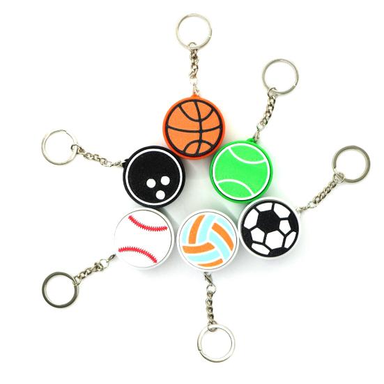 Keychain Pendant 3D Printing Precision Texture Football Basketball Tennis Sport Themed Key Chain Stress Relief