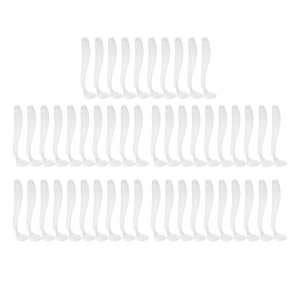 50 шт. 5 см мягкие пластиковые рыболовные приманки с Т-образным хвостом, червячные приманки, рыболовные снасти, аксессуары жемчужно-белого цвета