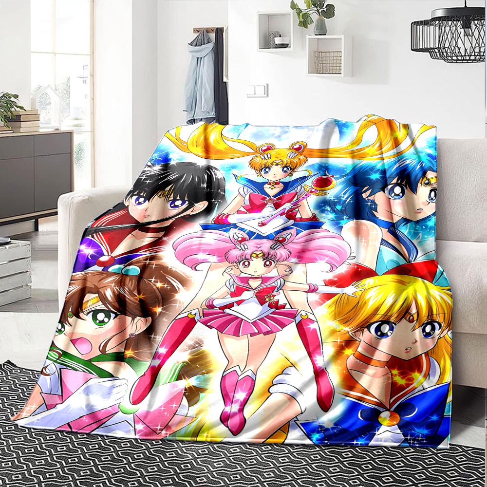1pc Moonlit Sailor Magic flannel Blanket for Super Soft Cute Comfort Blanket for Travel Bedding Couch Sofa Blanket Y73025