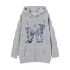 Dark Style Sweatshirt Ladies Hoodie Goth Couple Butterfly Skull Harajuku Large Size Zip Sweater