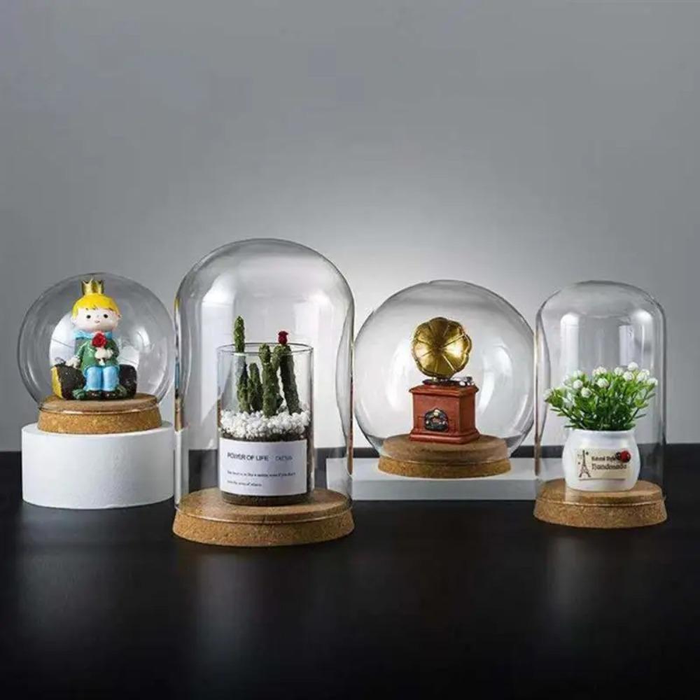 Glass Flower Dustproof Cover Clear Cake Jar New Flower Display Cover
