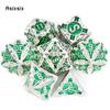 7 Pcs Silver Green Metal Dice Solid Metal Polyhedral Dice Set Suitable for Role-Playing RPG    Board Game Card Game