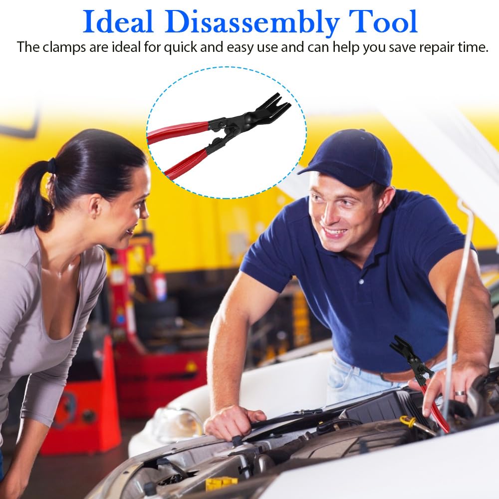 STCRERAG Плоскогубцы для снятия обшивки, зажим для дверной панели, инструмент для снятия зажима обшивки, плоскогубцы, инструмент с крепежом, заклепочный съемник для дверной панели автомобиля, приборной панели