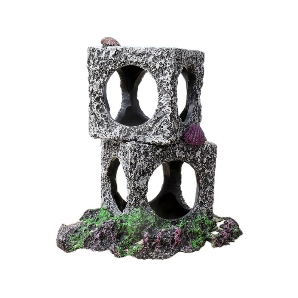 Hollowed-out Cubes Cave Shelter Resin Shrimp Breeding Cave Aquarium Rock Aquarium Decoration
