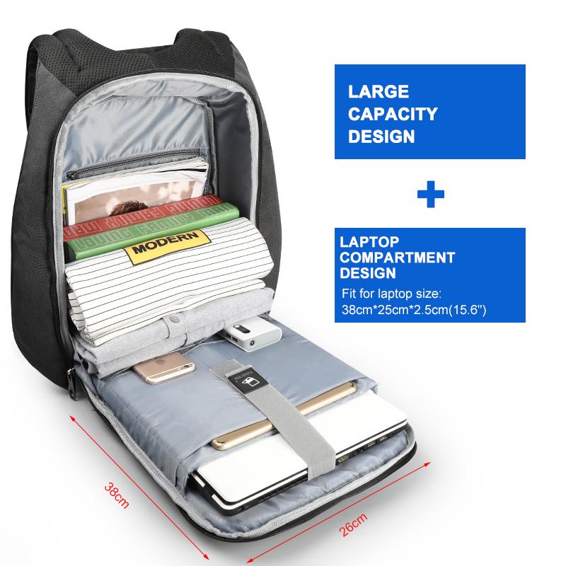 Tigernu Противоугонный рюкзак, водоотталкивающий 15,6-дюймовый USB-зарядка, повседневная мужская школьная сумка, женский и мужской для подростков