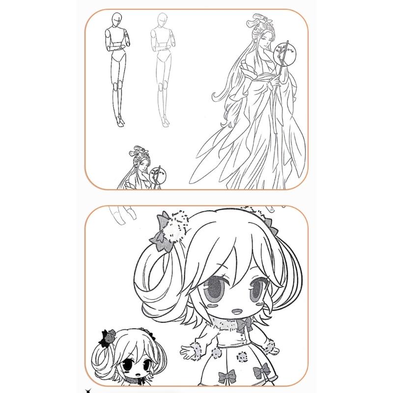 Animes Character Line Art Drawing Book Reusable Tracing Sketchbook For Aspiring Artists