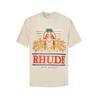 23SS трансграничный европейский и американский модный бренд RHUDE попугай колос буквенная печать футболка с коротким рукавом мужская и женская high street