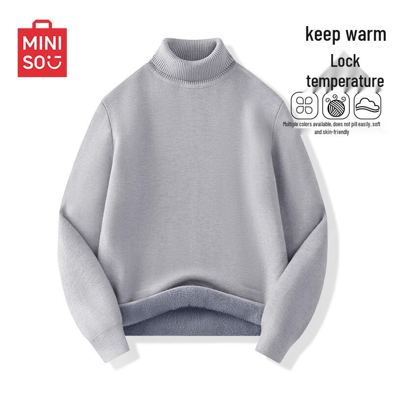 MINISO Мужской свитер с высоким воротником на флисовой подкладке