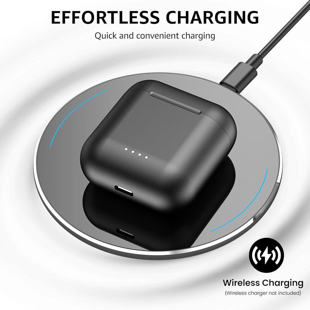 TOZO T6 Earphones Bluetooth Wireless Earphones, Mid-Low Frequencies, Warm Sound Quality, Compact, Lightweight, Comfortable, Built-in Microphone, AI No