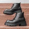 2024 новые ботинки Мартин с квадратным носком мужские на толстой подошве увеличивающие рост средней высоты рабочие ботинки осенние короткие ботинки 2906-J