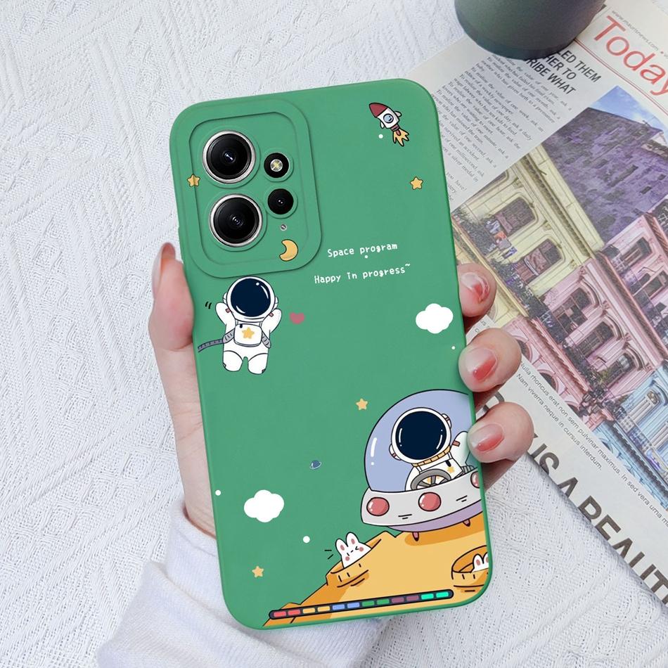 Чехлы Для Xiaomi Redmi Note 12 12S 4G 5G Милый Узорчатый Жидкий Силикон Ударопрочный Задняя Крышка Для Redmi Note 12 S Чехол Бампер