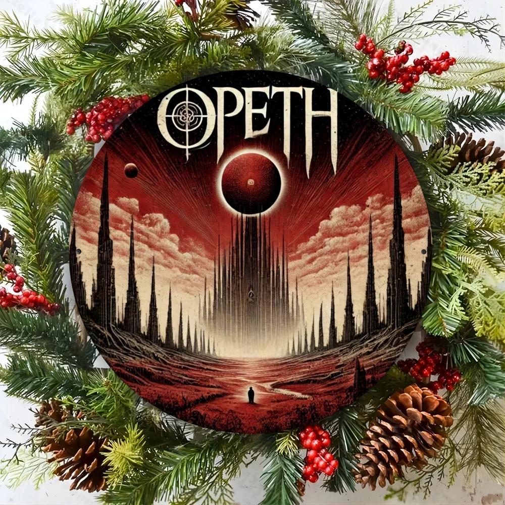 Round Metal Sign of Opeth Band, Aluminum Foil Engraved. Perfect for Home/Office Walls. A Durable Gift for Indoor or Outdoor Use.