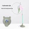 Cat Face Suction Cup Teaser Wand: Elastic Steel Wire Interactive Cat Toy