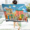 Cartoon S-Sesame-S-Street Bath Towel Microfiber Soft Water Absorbing Breathable For Girl Kids Decorative Cartoon Beach Towel
