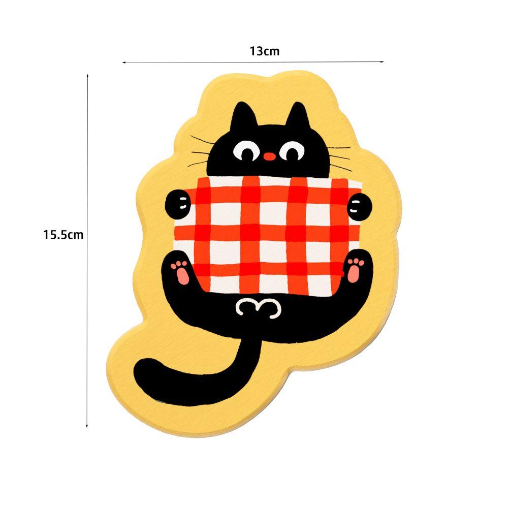 Diatom Mud Absorbent Coaster Cartoon Kitten Heat Insulation Coaster for Home Office