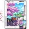 5D алмазная живопись полный алмаз розовый Сакура пейзаж алмазная живопись ручная работа Diy Алмазная мозаика картина украшение дома