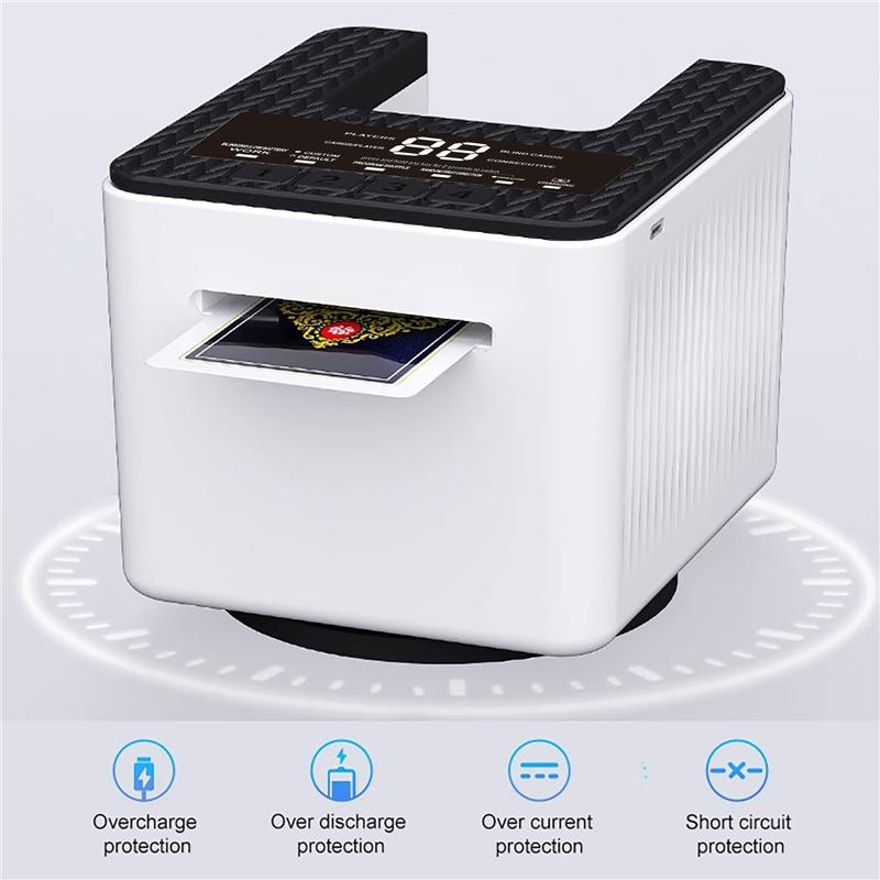 Автоматическая машина для раздачи карт с вращением на 360° 4000 мАч Перезаряжаемый электрический диспенсер для покерных карт Раздатчик игральных карт для вечеринки