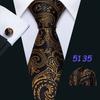 Men's Luxury Jacquard Silk Necktie Handkerchief Cufflinks Boutonniere with Gift Box for Wedding Party Dating