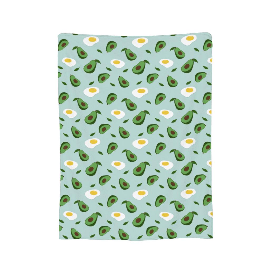 Avocado Fruit Pattern Blanket Fleece Spring/Autumn Multifunction Super Soft Throw Blankets for Home Office Bedspread
