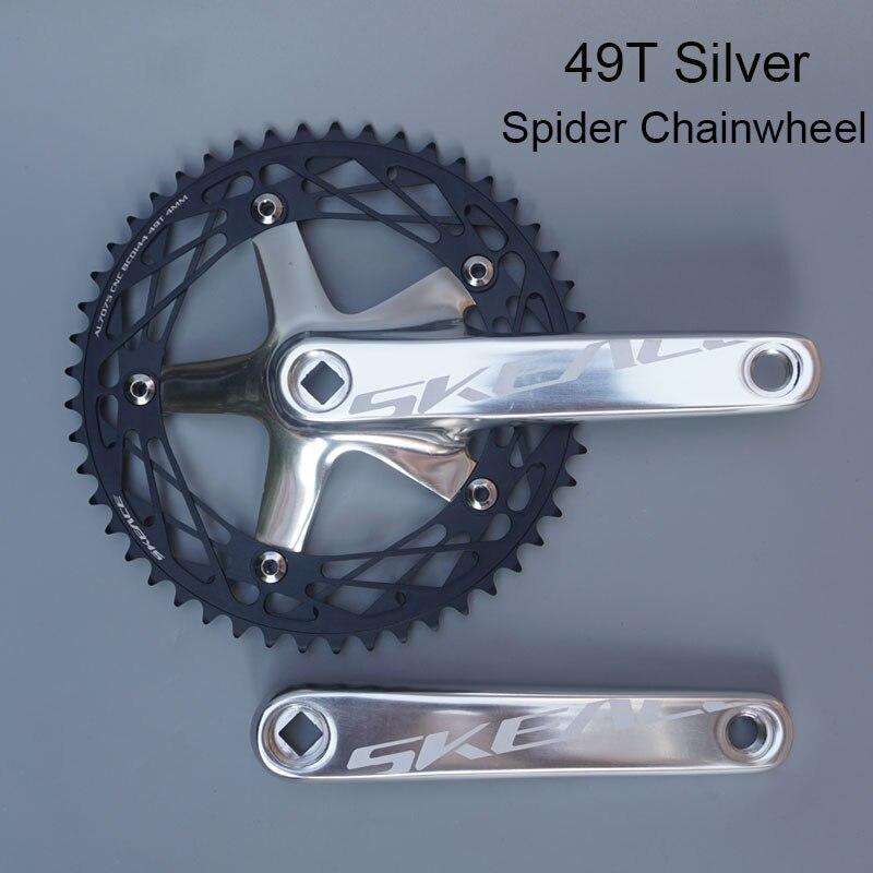 Шатуны из сплава SKEACE Alumniun, кривошип с фиксированной шестерней, 48T, 165 мм, BCD144, односкоростная фиксированная шестерня, звездочка для велосипеда, гусеничного велосипеда