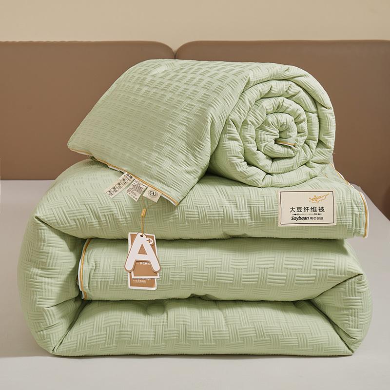 High Quality 2-in-1 Soybean Fiber Quilt with Zipper Autumn Winter Thickened Warm Comforter Grade A Queen Soft Double Bed Duvet