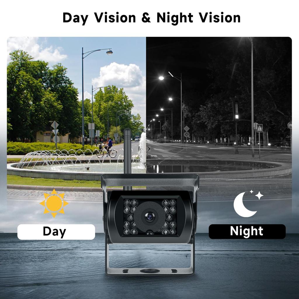 Эта беспроводная камера заднего вида имеет две водонепроницаемые ночные камеры IP68 и подходит для и Она работает от 12 В до 7-дюймовых мониторов, рейтинг, сверхъяркая