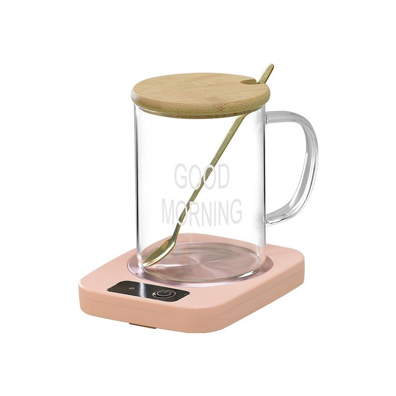 55° Heated Insulating Ceramic Mug with Coaster - Keeps Drinks Warm